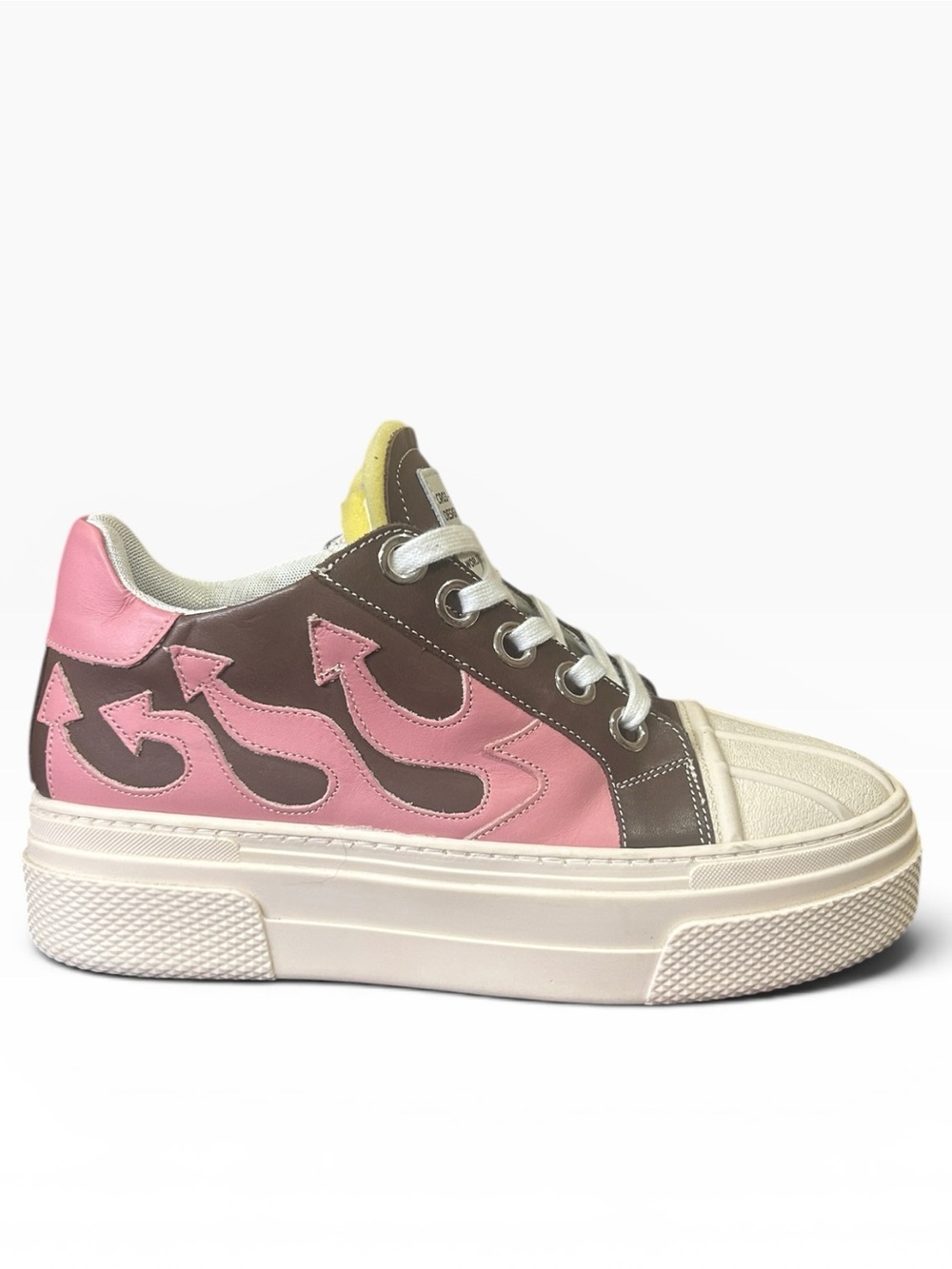 Cristian Zerotre CRO3 Calipso Flame Leather Sneakers Brown Pink Men’s Size 9